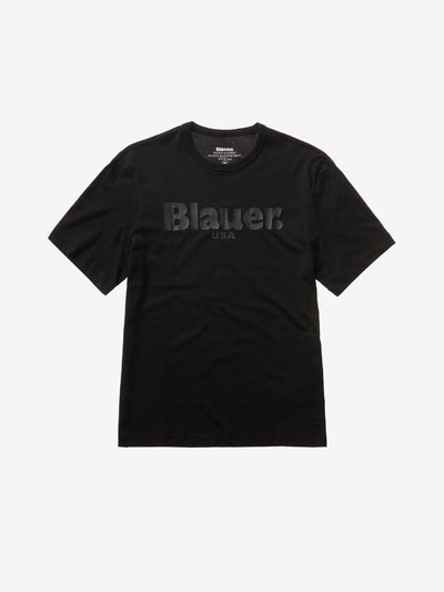 T-SHIRT WITH TONAL BLAUER LETTERING_1