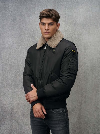Fur collar police jacket shop